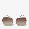 Сонцезахисні окуляри жіночі InBag Sunglasses LS5623 Gradient Dark brown Gold з чохлом 1