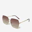 Сонцезахисні окуляри жіночі InBag Sunglasses LS5623 Gradient Dark brown Gold з чохлом 2