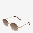 Сонцезахисні окуляри жіночі InBag Sunglasses LS5647 Gradient Dark brown Gold з чохлом 2