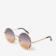 Сонцезахисні окуляри жіночі InBag Sunglasses LS8061 Gradient Gray Gold з чохлом 2