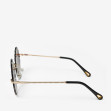 Сонцезахисні окуляри жіночі InBag Sunglasses LS8061 Gradient Dark gray Gold з чохлом 3