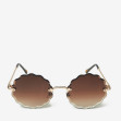 Сонцезахисні окуляри жіночі InBag Sunglasses LS8061 Gradient Brown Gold з чохлом 1
