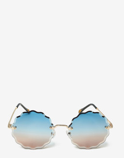 Сонцезахисні окуляри жіночі InBag Sunglasses LS8061 Gradient Blue-Yellow Gold з чохлом