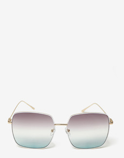 Сонцезахисні окуляри жіночі InBag Sunglasses LS9099 Gradient Dark Gray White-Gold з чохлом