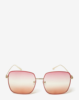 Сонцезахисні окуляри жіночі InBag Sunglasses LS9099 Gradient Pink Red-Gold з чохлом