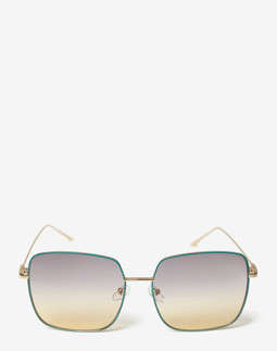 Сонцезахисні окуляри жіночі InBag Sunglasses LS9099 Gradient Gray Turquoise-Gold з чохлом