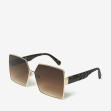 Сонцезахисні окуляри жіночі InBag Sunglasses LS9100 Gradient Dark Brown Gold з чохлом 2