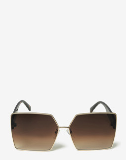 Сонцезахисні окуляри жіночі InBag Sunglasses LS9100 Gradient Dark Brown Gold з чохлом