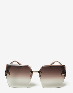 Сонцезахисні окуляри жіночі InBag Sunglasses S1253 Gradient Brown Gold з чохлом