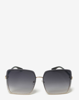 Сонцезахисні окуляри жіночі InBag Sunglasses SM0089-HL259 Gradient Black Gold з чохлом