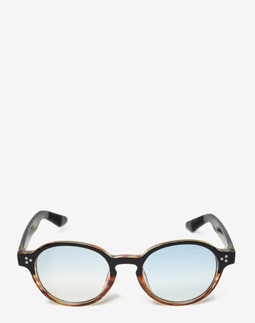 Сонцезахисні окуляри жіночі InBag Sunglasses E8073-2 Gradient Blue Dark Brown Round з чохлом