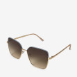 Сонцезахисні окуляри жіночі InBag Sunglasses LS1063 Gradient Dark Brown Gray-Gold з чохлом 2