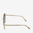 Сонцезахисні окуляри жіночі InBag Sunglasses LS1063 Gradient Dark Brown Gray-Gold з чохлом 3