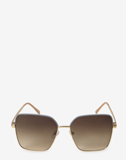 Сонцезахисні окуляри жіночі InBag Sunglasses LS1063 Gradient Dark Brown Gray-Gold з чохлом
