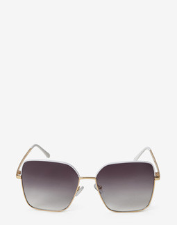 Сонцезахисні окуляри жіночі InBag Sunglasses LS1063 Gradient Dark Gray White-Gold з чохлом