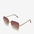 Сонцезахисні окуляри жіночі InBag Sunglasses LS1063 Gradient Brown Brown-Gold з чохлом 2