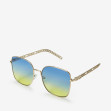 Сонцезахисні окуляри жіночі InBag Sunglasses SM0089-HL251 Gradient Blue-Yellow Gold з чохлом 2