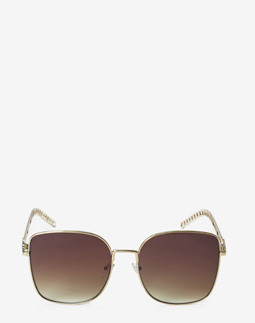Сонцезахисні окуляри жіночі InBag Sunglasses SM0089-HL251 Gradient Brown Gold з чохлом