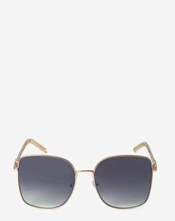 Сонцезахисні окуляри жіночі InBag Sunglasses SM0089-HL251 Gradient Black Gold з чохлом