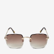 Сонцезахисні окуляри жіночі InBag Sunglasses LS9073 Gradient Brown Gold з чохлом 1