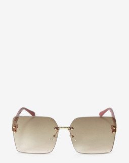 Сонцезахисні окуляри жіночі InBag Sunglasses SM0089-HL313 Gradient Brown-Powder Gold з чохлом