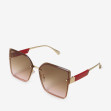 Сонцезахисні окуляри жіночі InBag Sunglasses LS1059 Gradient Brown-Red Gold з чохлом 2