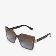 Сонцезахисні окуляри жіночі InBag Sunglasses LS1006 Gradient Brown-Gray Silver з чохлом 2