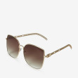 Сонцезахисні окуляри жіночі InBag Sunglasses LS5653 Gradient Brown Gold з чохлом 2