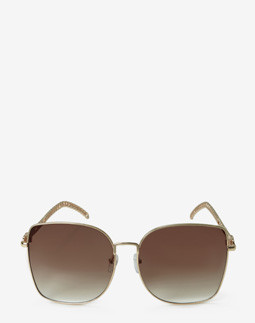 Сонцезахисні окуляри жіночі InBag Sunglasses LS5653 Gradient Brown Gold з чохлом