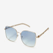 Сонцезахисні окуляри жіночі InBag Sunglasses LS5653 Gradient Blue Gold з чохлом 2